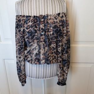 OLIVACEOUS off the shoulder blouse